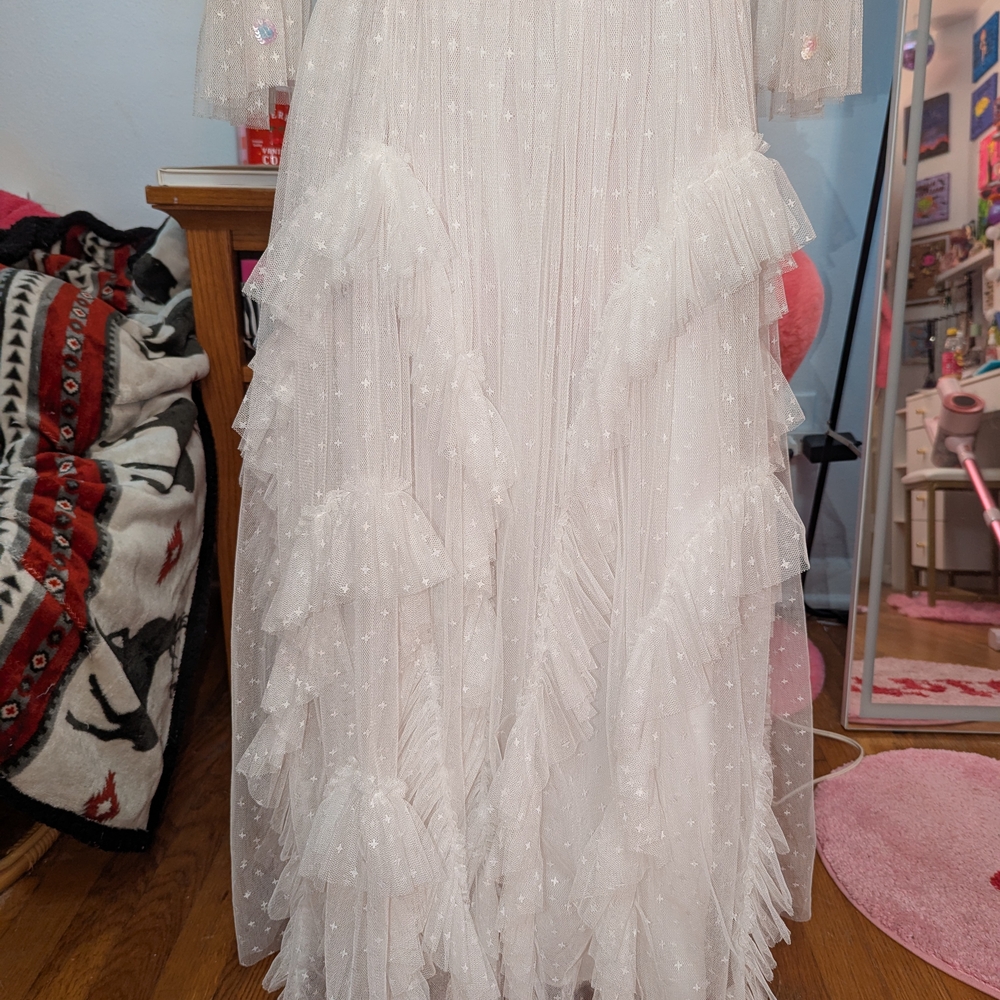 Floral Embroidered Sheer Dress - Picture 4 of 8